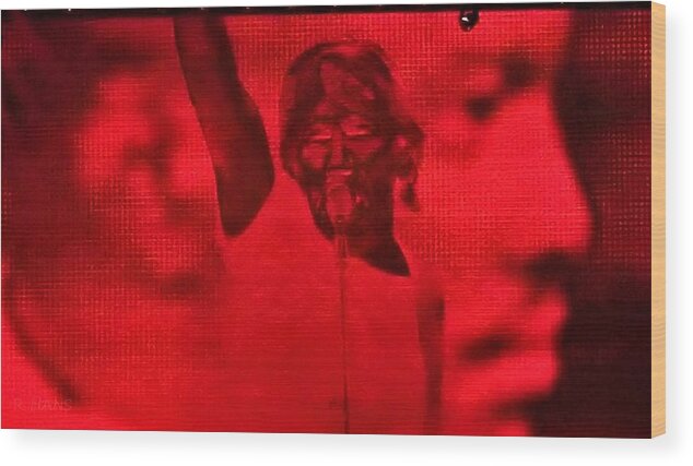 The Great Frame Up Wood Print featuring the photograph Roger Waters Negative Red by Rob Hans