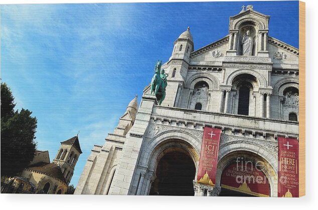 Basilica Wood Print featuring the photograph Sacre Coeur and Saint-Pierre by Amy Regenbogen