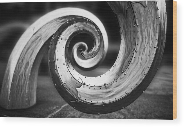 Junk Wood Print featuring the photograph Salmon Waves Black and White by Pelo Blanco Photo