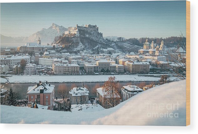 Alps Wood Print featuring the photograph Salzburg Winter Morning by JR Photography