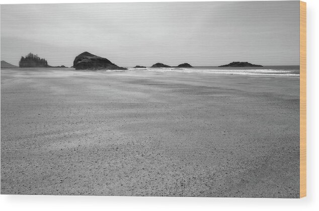 Landscape Wood Print featuring the photograph Schooner Cove Horizon Black and White by Allan Van Gasbeck