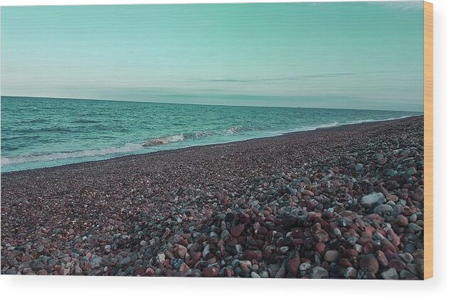 Beach Wood Print featuring the photograph Sea Escape In Teal Green by Rowena Tutty