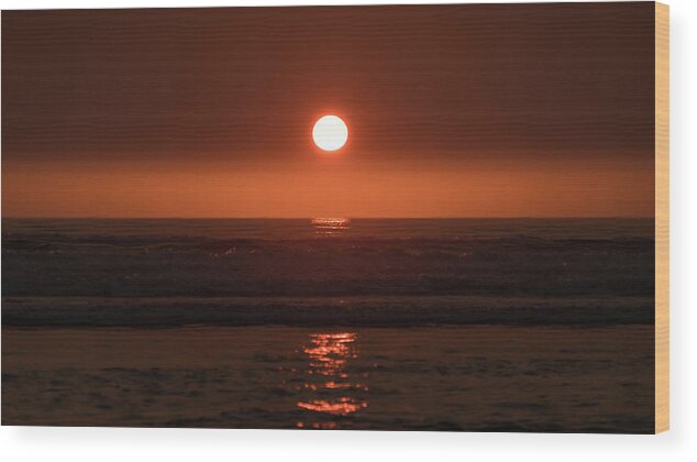 Oregon Wood Print featuring the photograph Seaside Beach Oregon Sunset by Lawrence S Richardson Jr