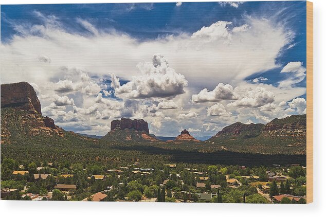 Arizona Wood Print featuring the photograph Sedona Valley and Bell Rock by Lou Novick