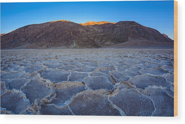 Badwater Wood Print featuring the photograph Shadows Fall Over Badwater by Mark Rogers