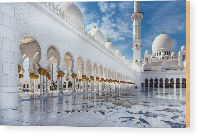 Sheikh Zayed Mosque Wood Print featuring the photograph Sheikh Zayed Mosque by Jorg Peter