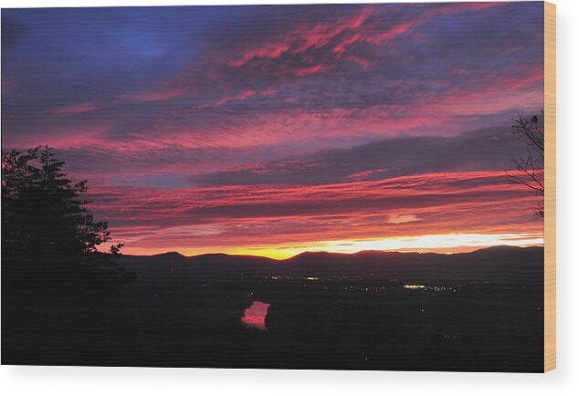 Sunrise Wood Print featuring the photograph Shenandoah Morning Glow by Lara Ellis