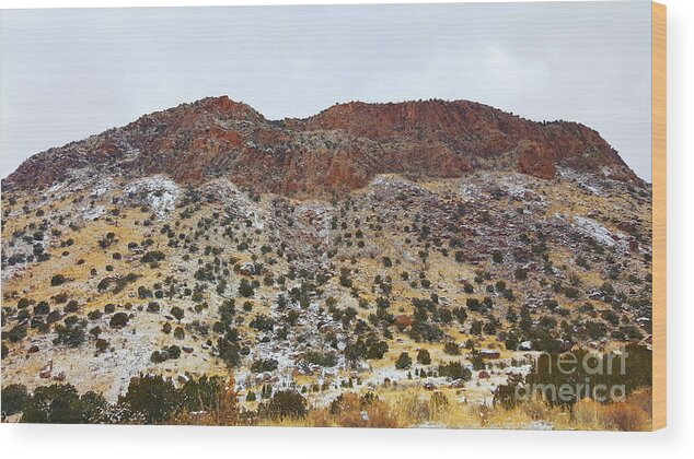 Southwest Landscape Wood Print featuring the photograph Snow on the rocks by Robert WK Clark