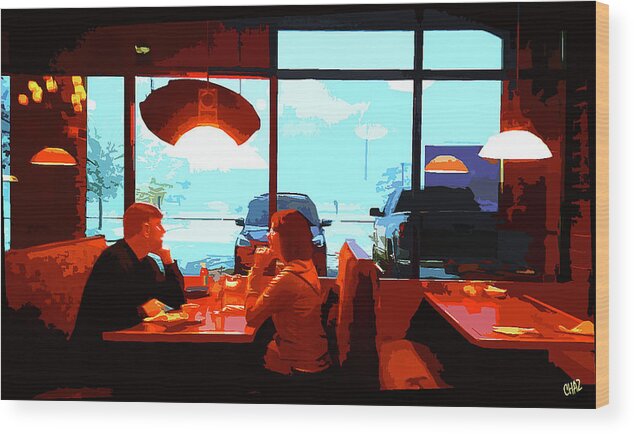 Food Wood Print featuring the painting Snowy Date by CHAZ Daugherty