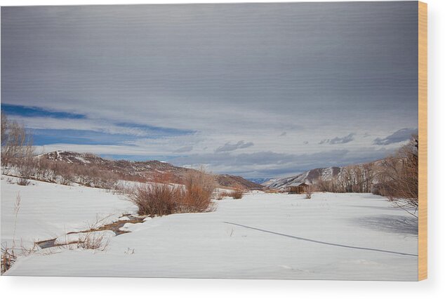 Mountains Wood Print featuring the photograph Snowy Field by Sean Allen