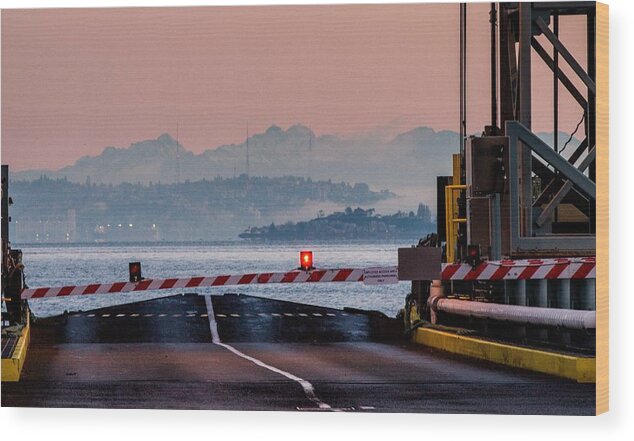 Cascade Mountains Wood Print featuring the photograph Southworth Ferry Terminal - End of State Highway 160 by E Faithe Lester