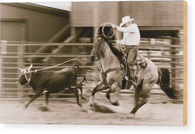 Rodeo Wood Print featuring the photograph Speed by Scott Sawyer