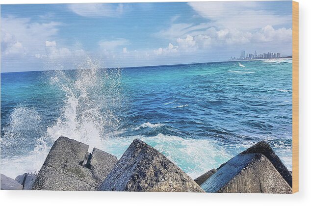 Landscape Wood Print featuring the photograph Splash by Michael Blaine