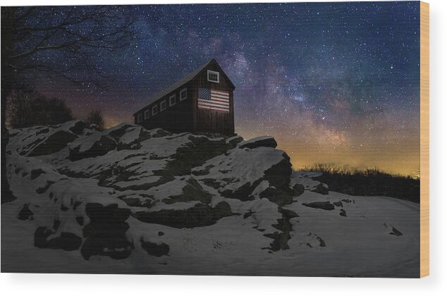 American Flag Wood Print featuring the photograph Star Spangled Banner by Bill Wakeley