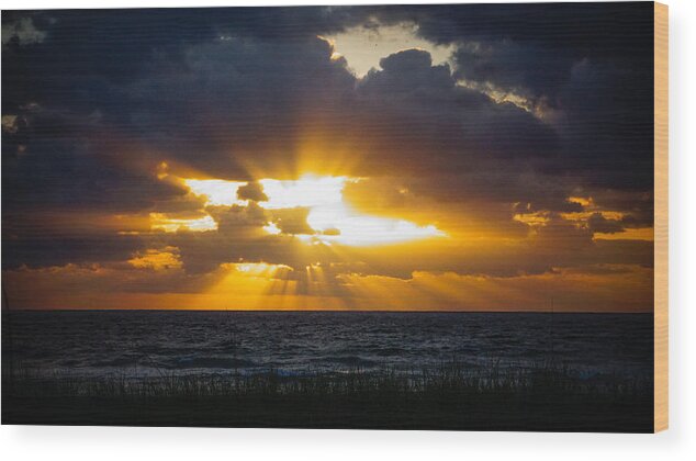 Florida Wood Print featuring the photograph Starburst Sunrise Delray Beach Florida by Lawrence S Richardson Jr