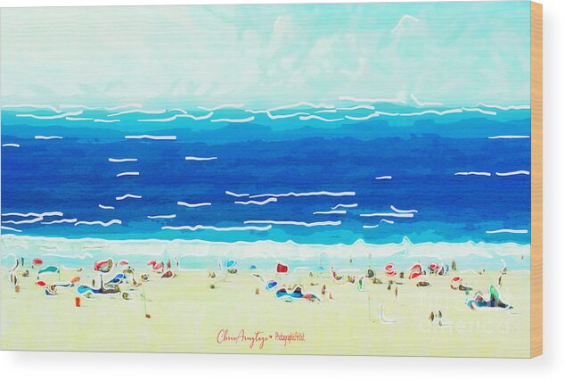 Sydney Wood Print featuring the painting Sunday at Bondi by Chris Armytage