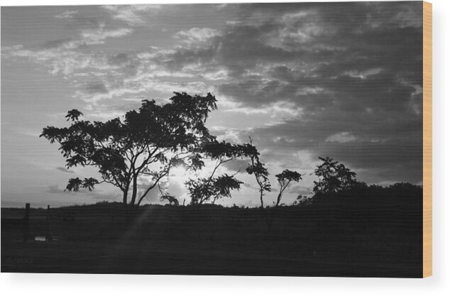 Sunrise Wood Print featuring the photograph Sunrise Over Fort Salonga B W by Rob Hans