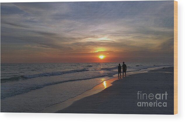 Sunset Wood Print featuring the photograph Tranquility by Terri Mills
