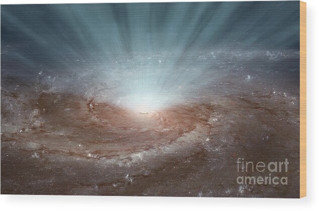 Galaxy Wood Print featuring the photograph Supermassive Black Hole by Science Source