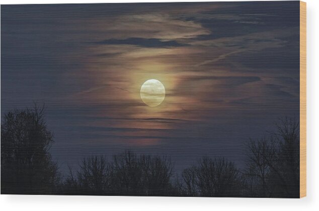 Moon Wood Print featuring the photograph Supermoon by Allin Sorenson