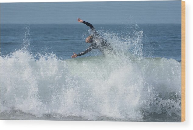 Surfer Wood Print featuring the photograph Surrender by Fraida Gutovich