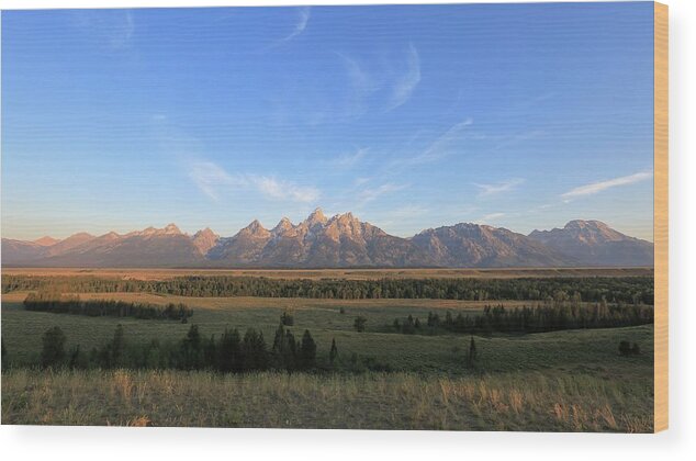 Photosbymch Wood Print featuring the photograph Teton Range after sunrise by M C Hood