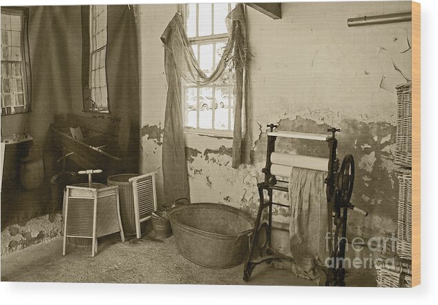 Welfare Wood Print featuring the photograph The Art of Welfare. Wash-house. by Elena Perelman