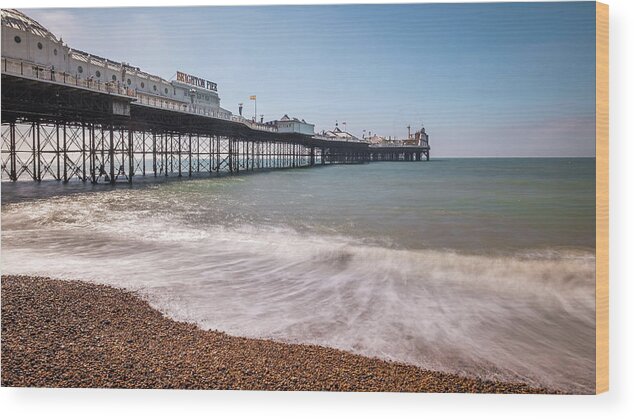 Background Wood Print featuring the photograph The pier - Brighton, England - Travel photography by Giuseppe Milo