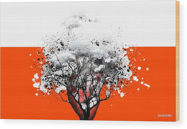 Tree Wood Print featuring the digital art Tree Of Feelings by Paulo Zerbato