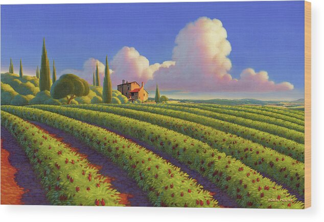 Tuscany Wood Print featuring the painting Tuscan Summer by Robin Moline
