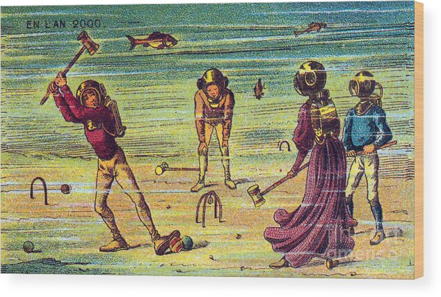 Science Wood Print featuring the photograph Underwater Croquet, 1900s French by Science Source