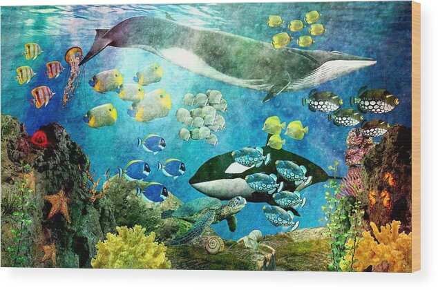 Children Wood Print featuring the digital art Underwater Magic by Ally White