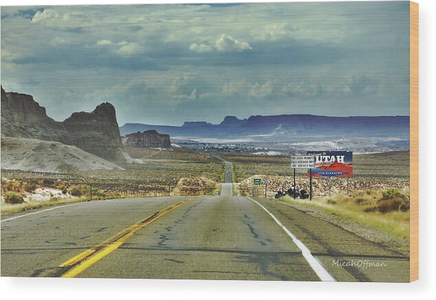 Utah Wood Print featuring the photograph Utah Border by Micah Offman