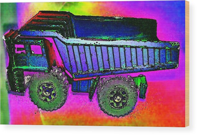 Truck Wood Print featuring the photograph Vibrant Construction Plans by Andy Rhodes