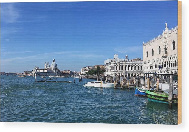 Marina Usmanskaya Wood Print featuring the photograph View of the San Marco from the pier of gondoliers by Marina Usmanskaya