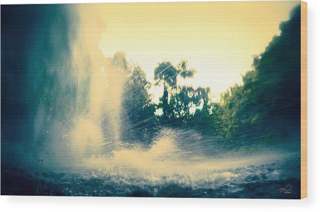 Landscape Wood Print featuring the photograph Water fall dream by Michael Blaine