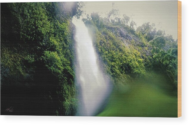 Landscape Wood Print featuring the photograph Waterfall Dream 3 by Michael Blaine