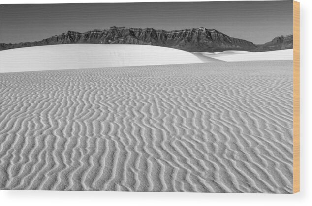 White Sands National Monument Wood Print featuring the photograph White Sands and San Andres Mountains by Joseph Smith