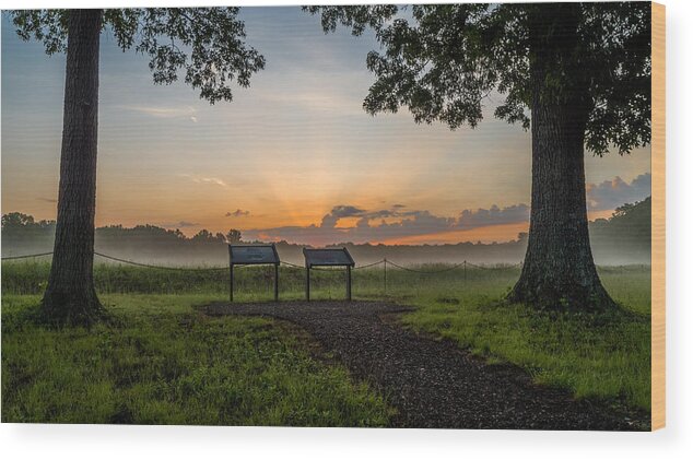 America Wood Print featuring the photograph Wilderness Battlefield Sunrise by Lori Coleman