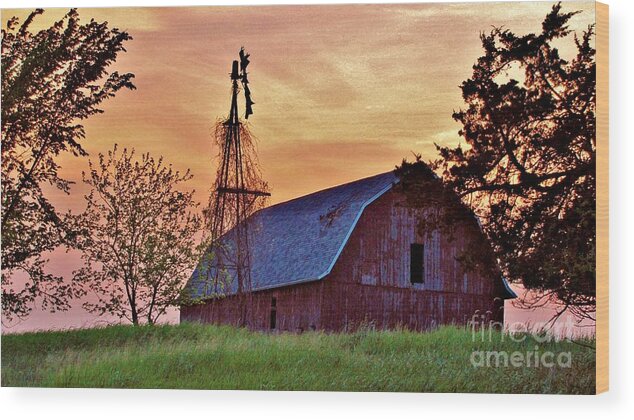Barns Wood Print featuring the photograph Wisconsin Barn II by Marilyn Smith