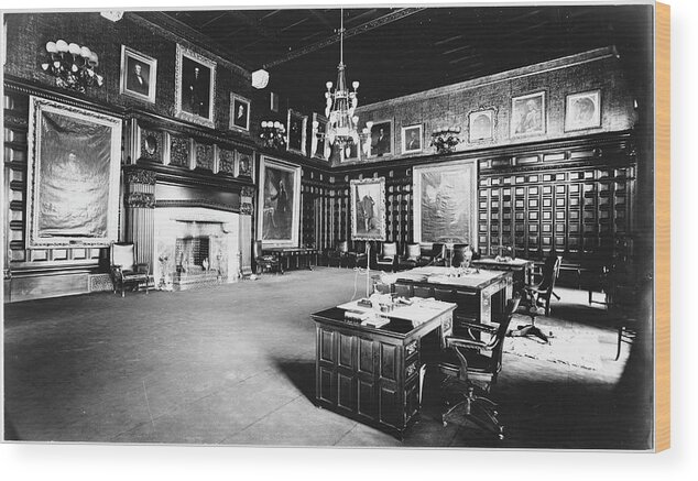 Office Wood Print featuring the photograph Governors Office #1 by The New York Historical Society