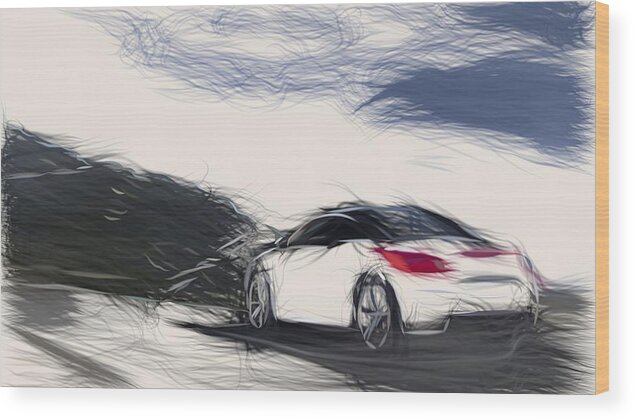 Peugeot Wood Print featuring the digital art Peugeot RCZ Drawing #2 by CarsToon Concept