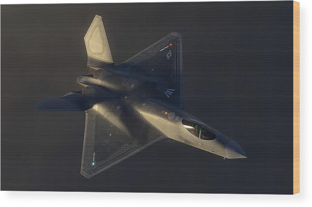 F-23 Wood Print featuring the digital art F-23A Black Widow II #4 by Adam Burch