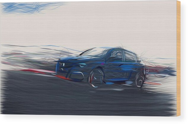 Peugeot Wood Print featuring the digital art Peugeot 308 GTi Drawing #3 by CarsToon Concept