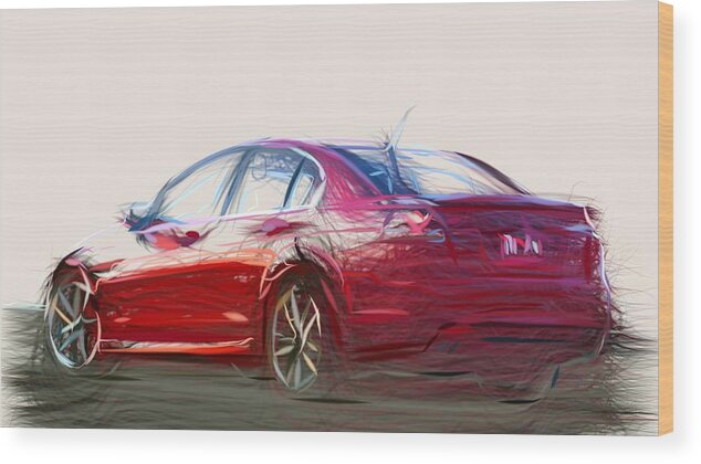 Pontiac Wood Print featuring the digital art Pontiac G8 GT Draw #2 by CarsToon Concept