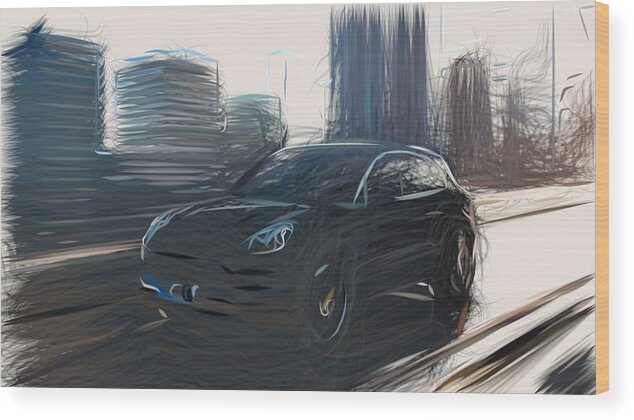 Porsche Wood Print featuring the digital art Porsche Macan Draw #2 by CarsToon Concept