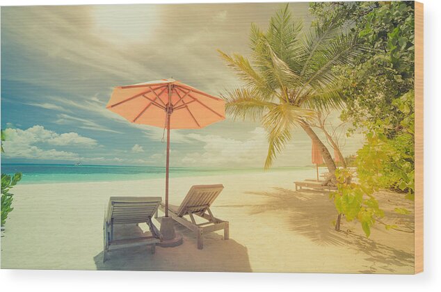 Landscape Wood Print featuring the photograph Beautiful Beach Landscape. Summer #22 by Levente Bodo