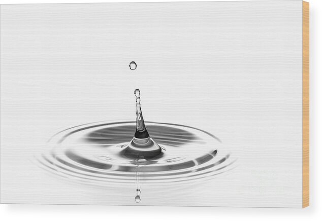 Liquid Wood Print featuring the photograph Water Drop Impact #25 by Wladimir Bulgar/science Photo Library