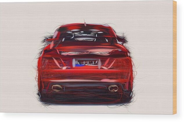 Audi Wood Print featuring the digital art Audi TT RS Performance Parts Drawing #4 by CarsToon Concept