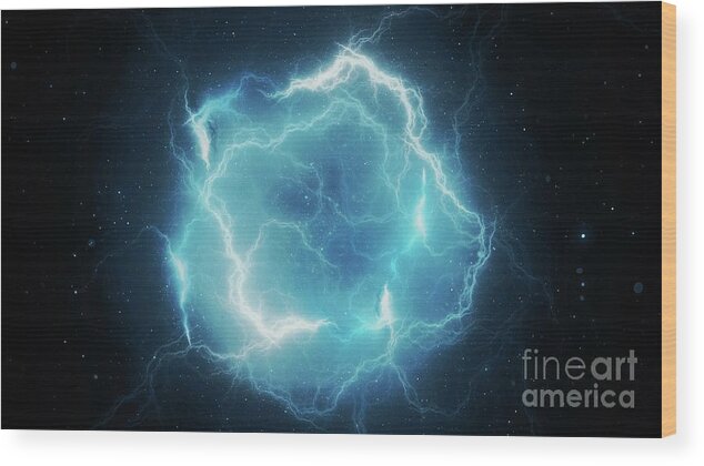 Energy Wood Print featuring the photograph High Energy Lightning #3 by Sakkmesterke/science Photo Library